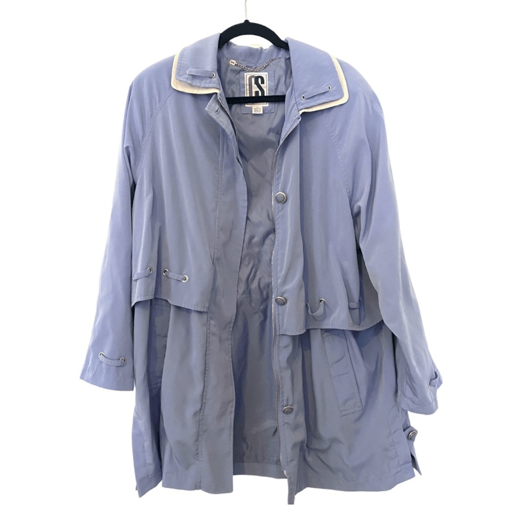 Vintage pastel blue windbreaker jacket